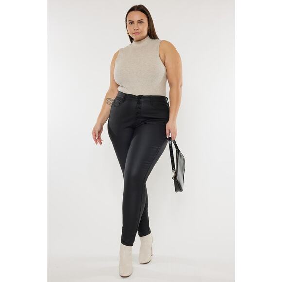 KanCan Plus High Rise Coated Ankle Skinny - KC6341 - Size 16W - Picture 2 of 4